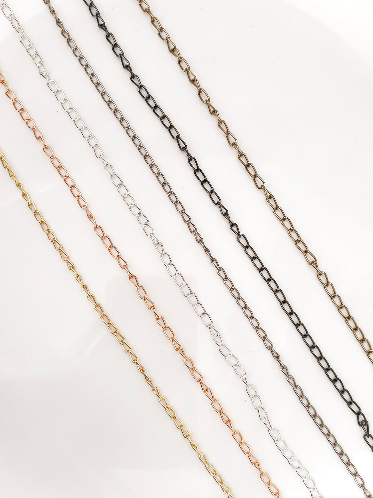 3.5mm Width 6.5mm Rectangle Loose Chain - 80-90cms Without Connectors