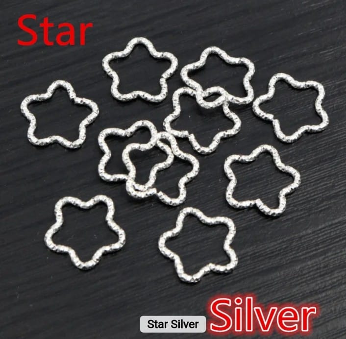 Star Twisted Open Jump Rings - 5 Pieces