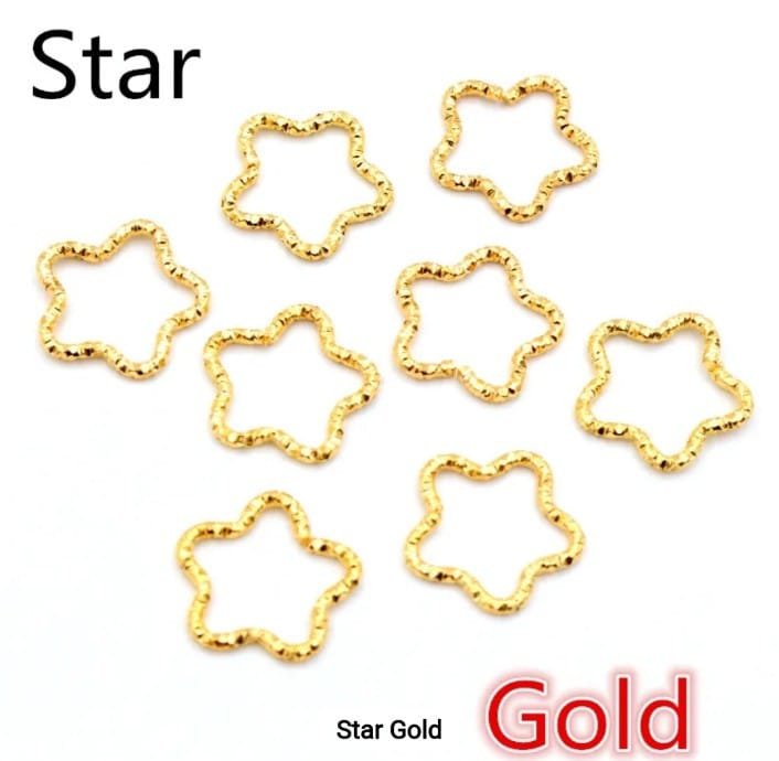 Star Twisted Open Jump Rings - 5 Pieces