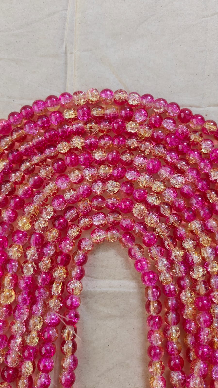 Dual Shade Crackle Beads - approx. 100 beads