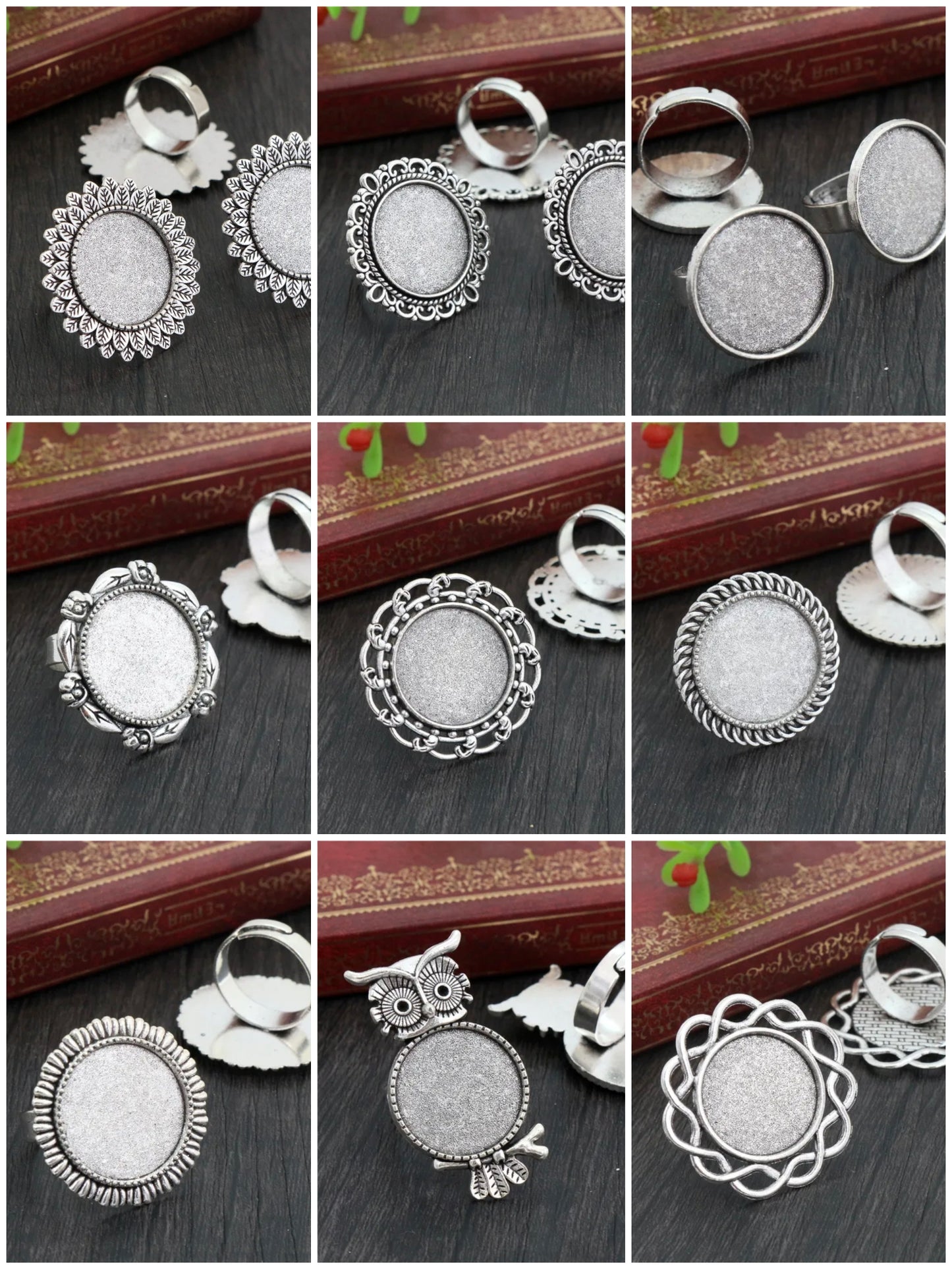 Antique Silver Ring Base 20mm - 1 Piece