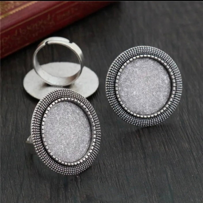 Antique Silver Ring Base 20mm - 1 Piece
