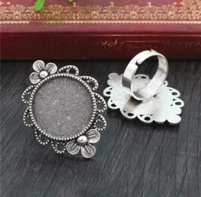 Antique Silver Ring Base 20mm - 1 Piece