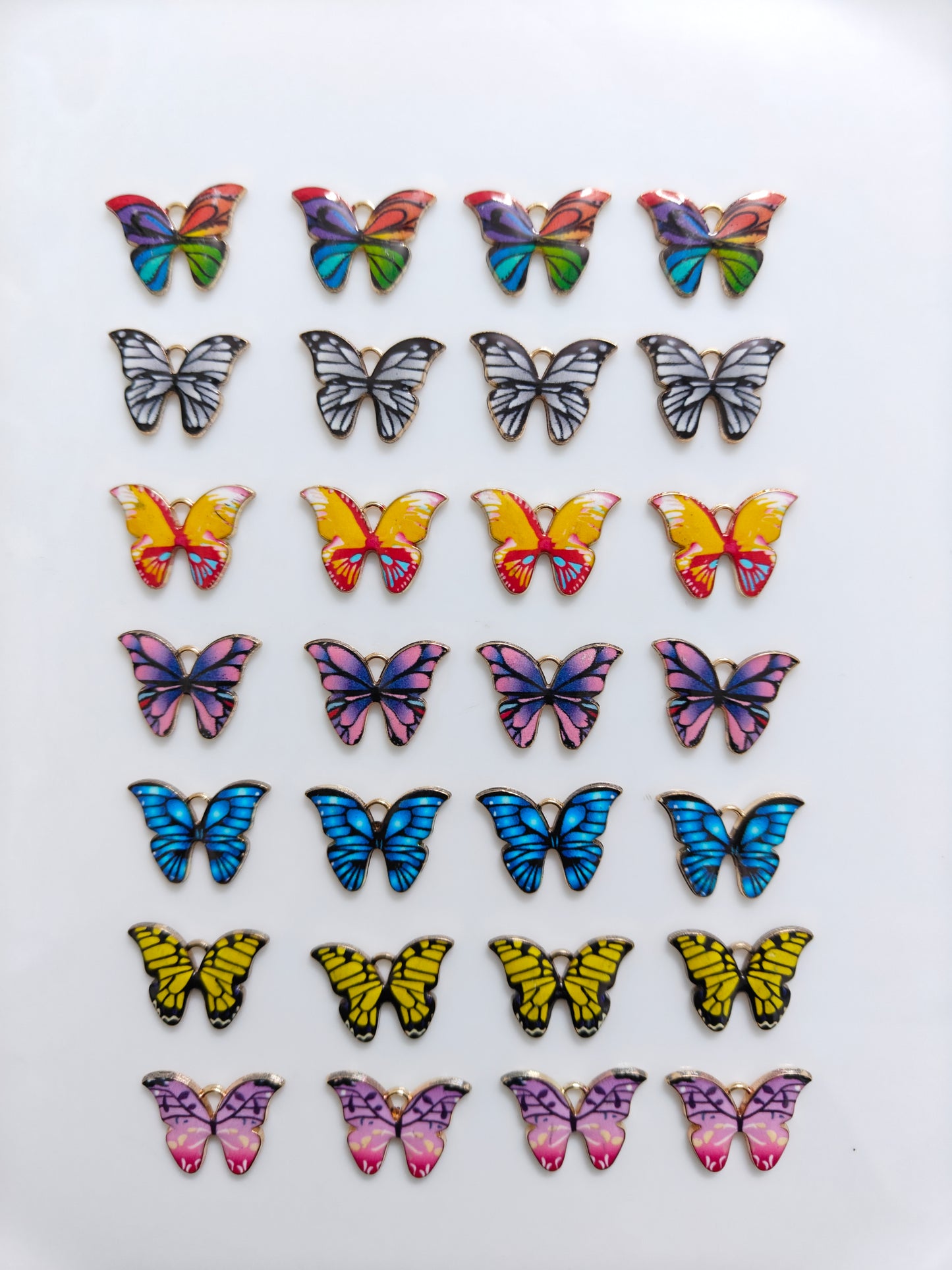 Dual Shade Butterfly Enamel Charm - 1 Piece