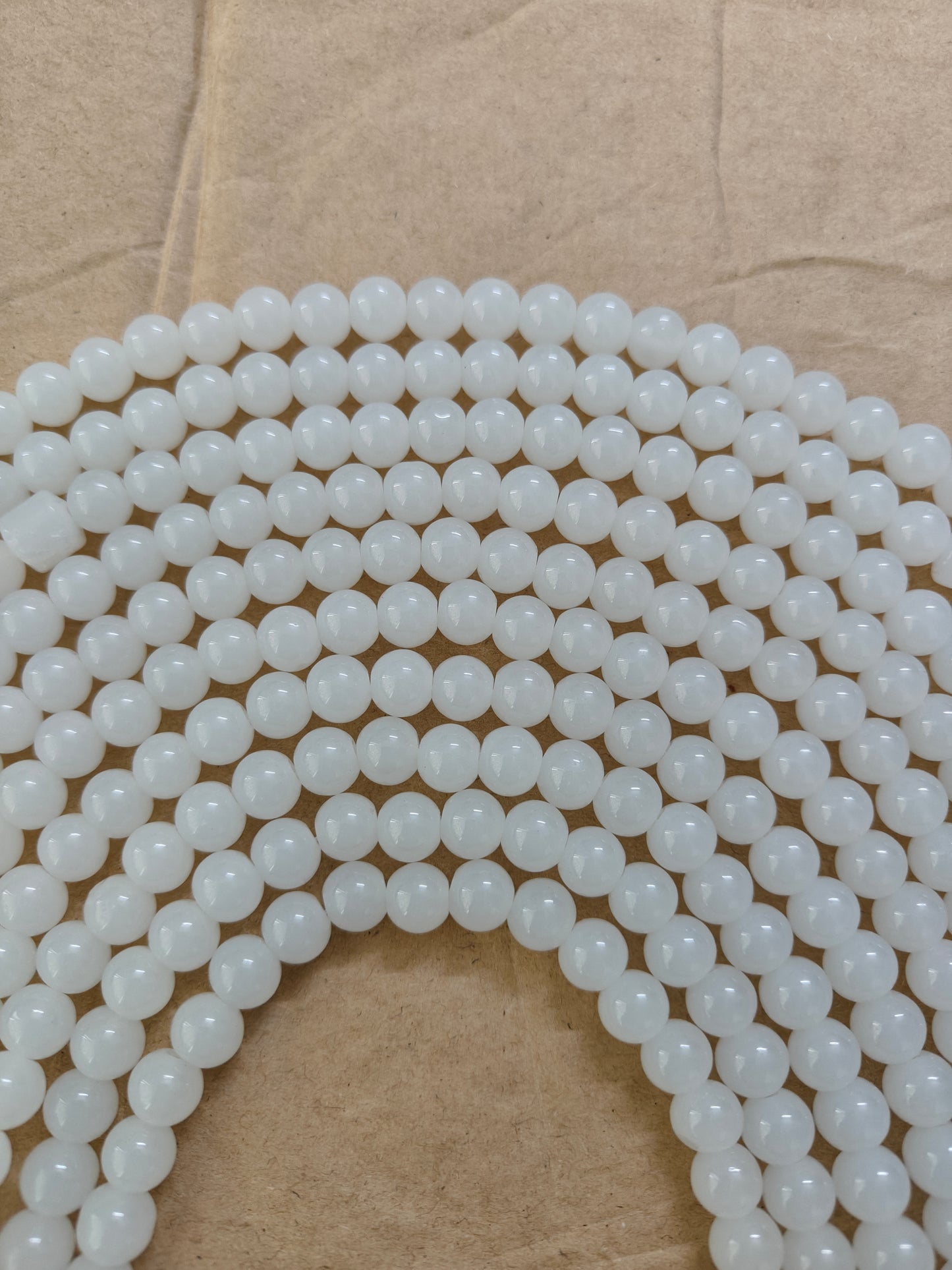 Jelly Beads Translucent White - approx. 100 beads