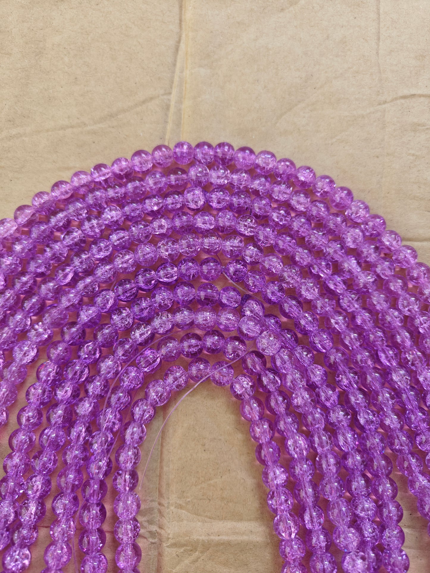 Single Shade Crackle Beads Violet - approx. 100 beads