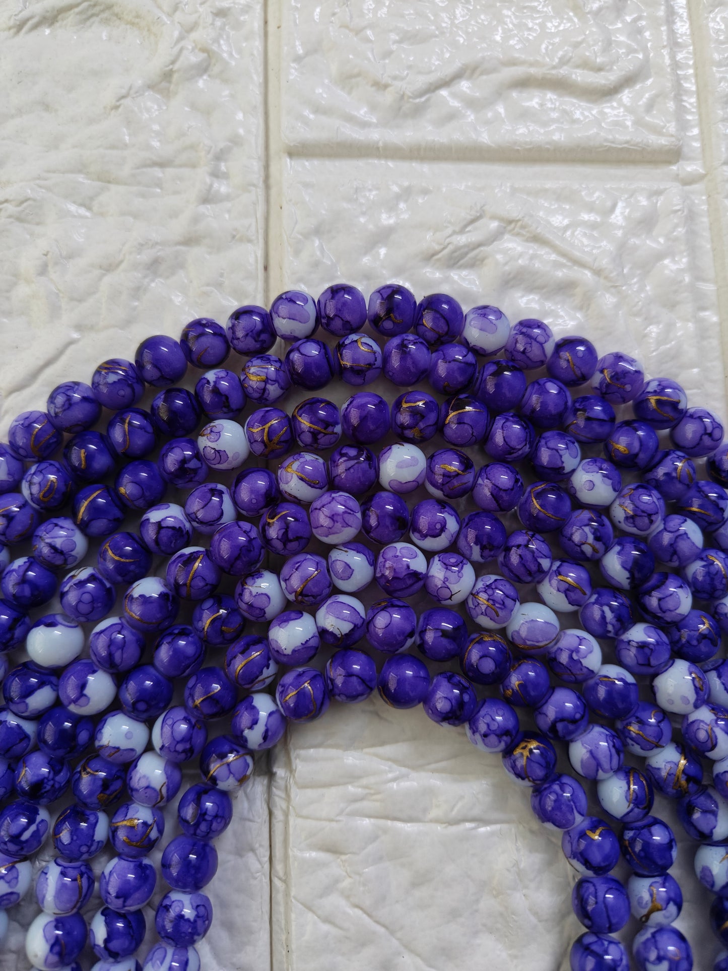 Marble Beads Violet - approx. 100 beads