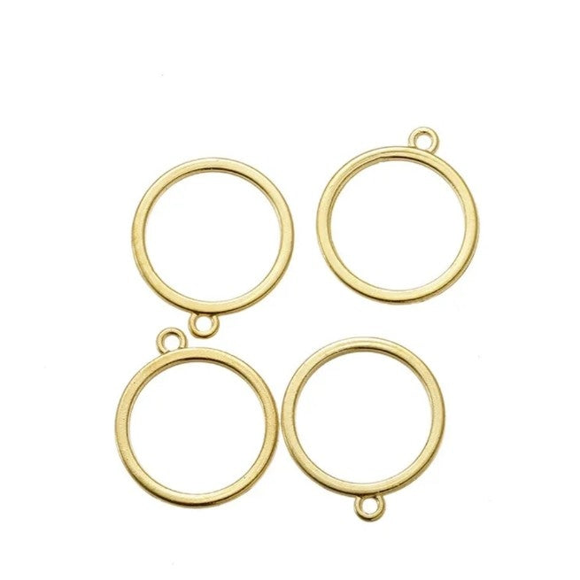 Circle 15mm Bezel with hole - 1 piece