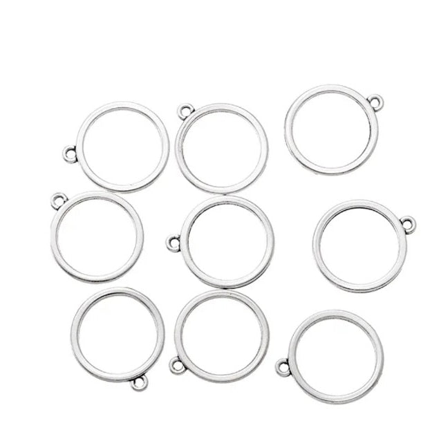 Circle 15mm Bezel with hole - 1 piece