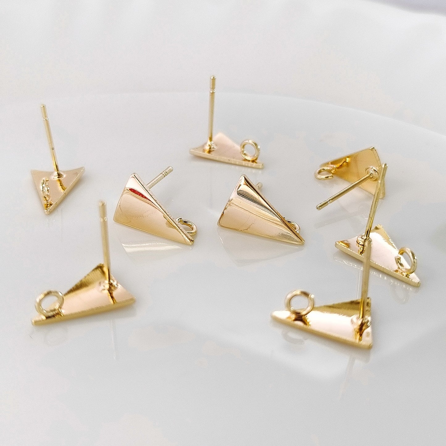 14K Gold Plated Triangle Stud - 1 Pair