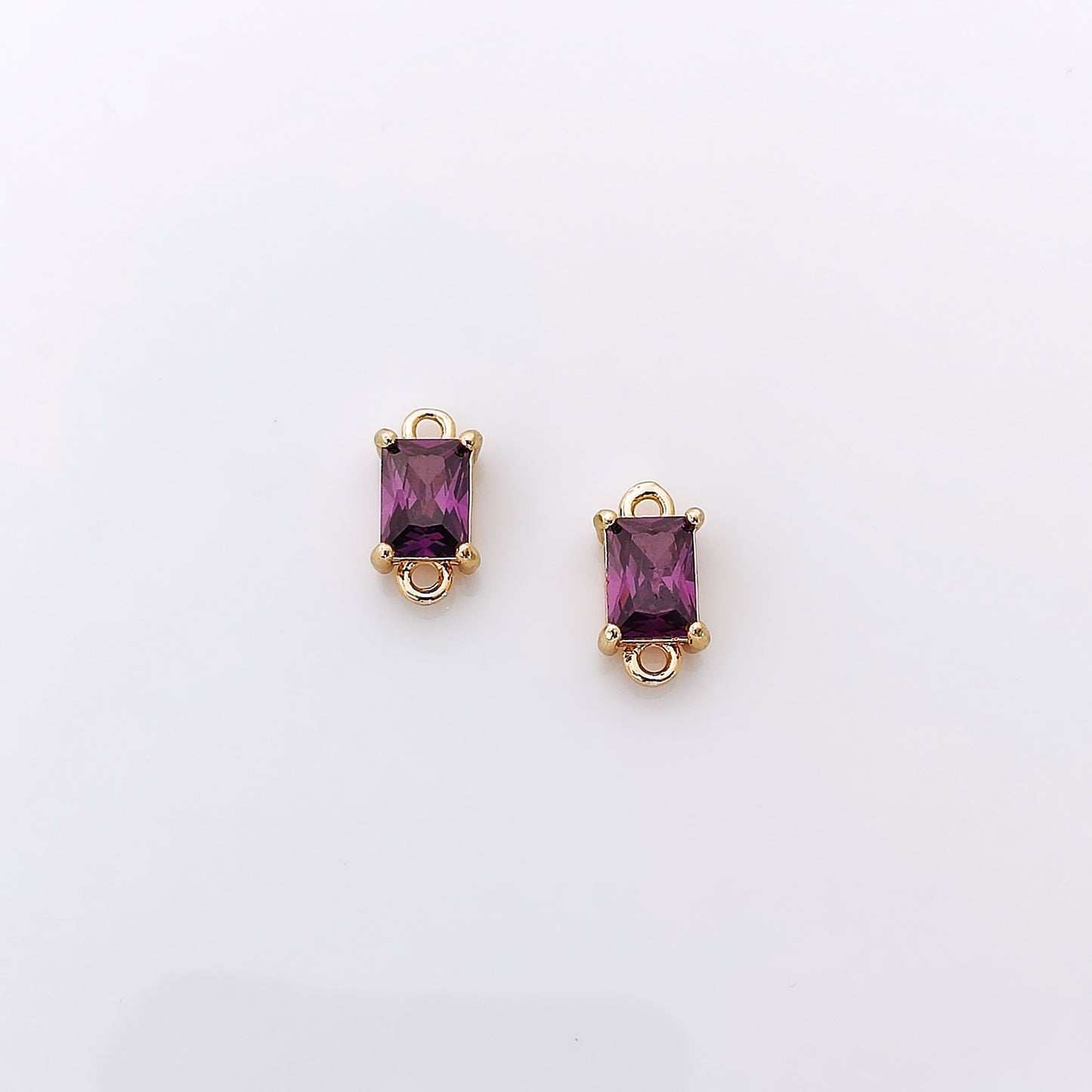 CZ Rectangle Connector Charm - 1 Piece