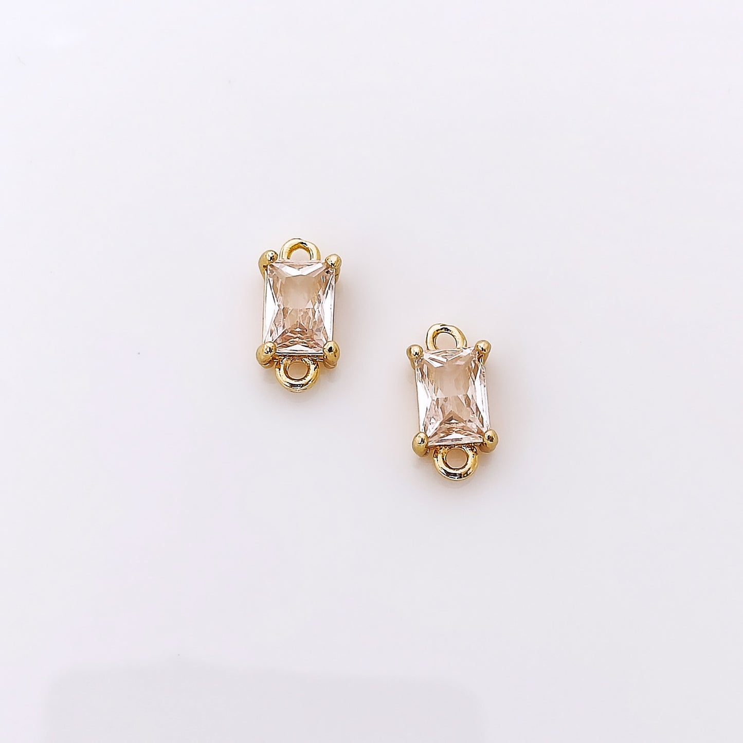 CZ Rectangle Connector Charm - 1 Piece