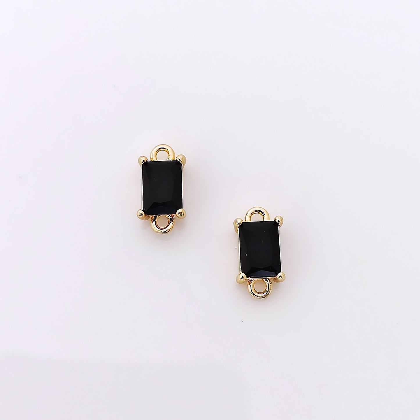 CZ Rectangle Connector Charm - 1 Piece