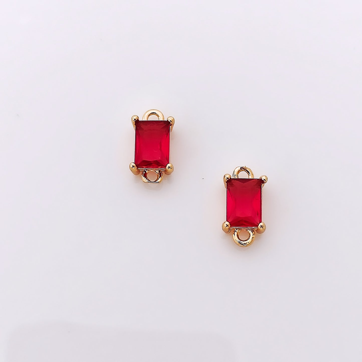 CZ Rectangle Connector Charm - 1 Piece