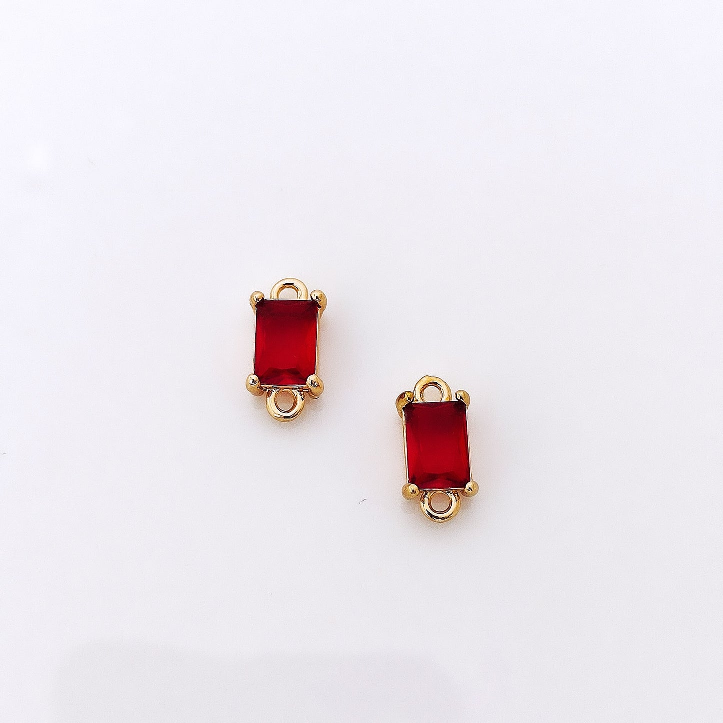 CZ Rectangle Connector Charm - 1 Piece