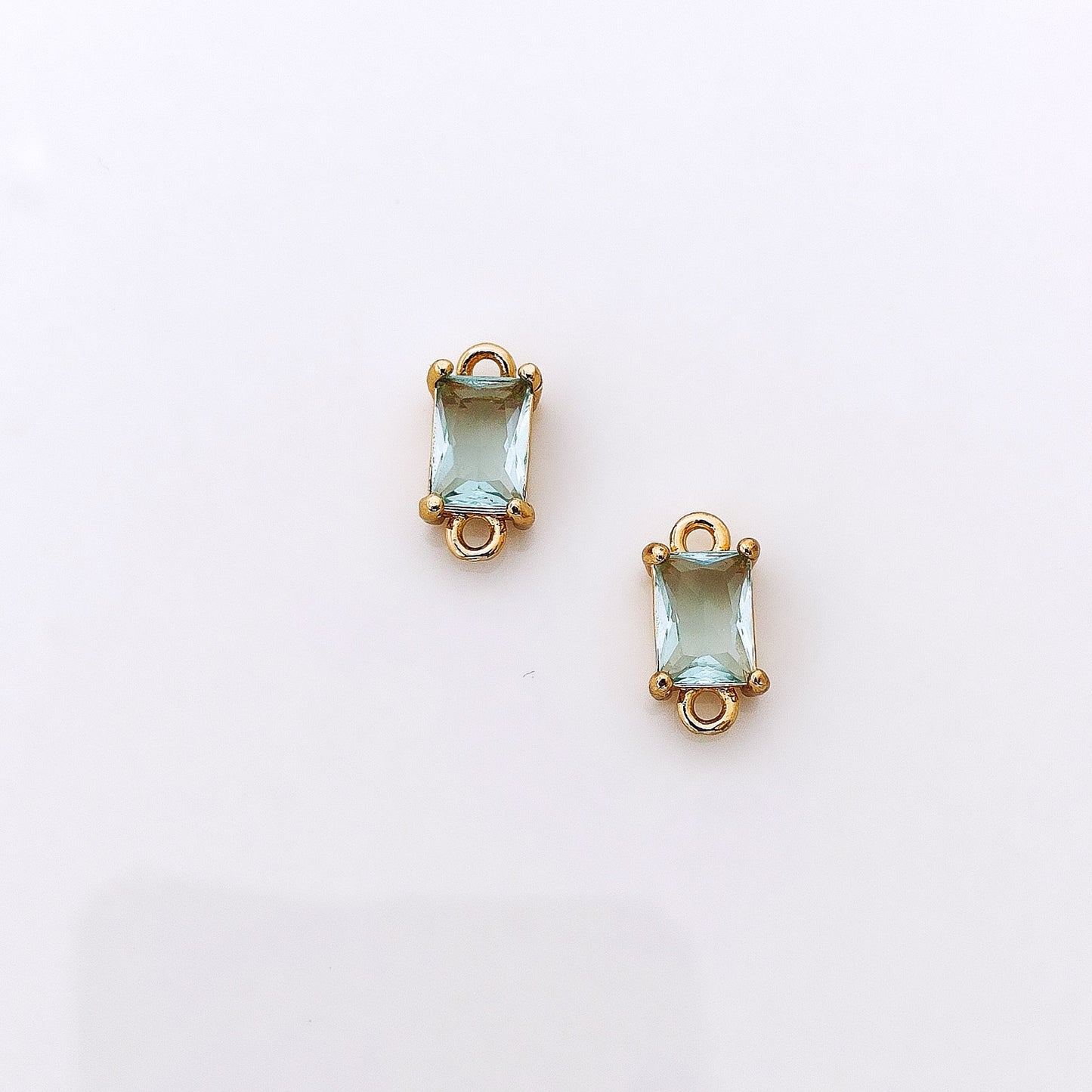 CZ Rectangle Connector Charm - 1 Piece