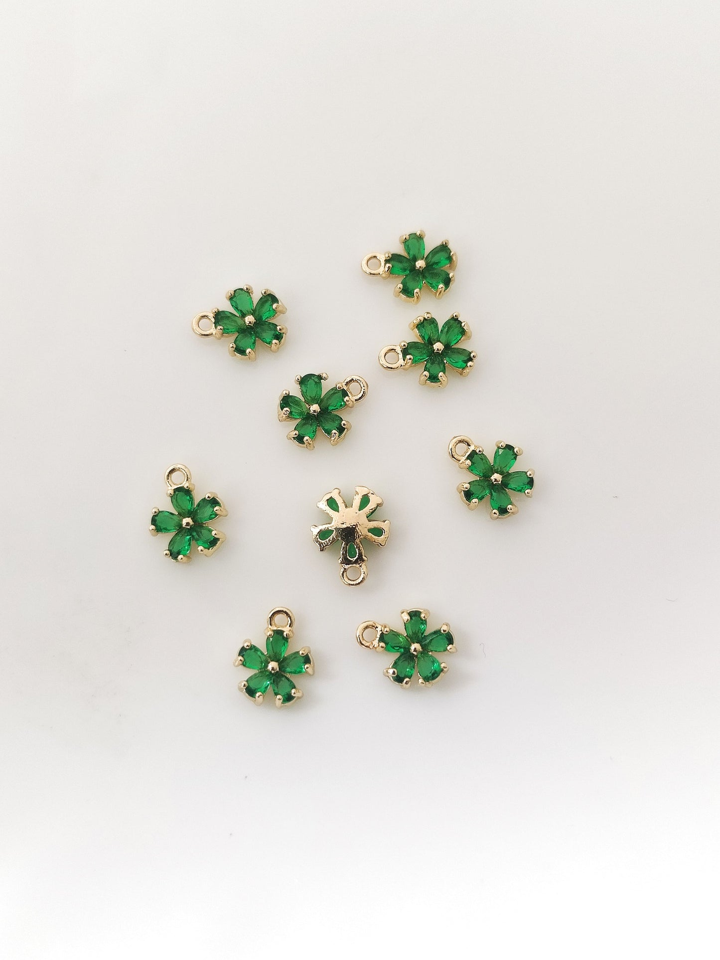 CZ Mini Flower Charm - 1 Piece
