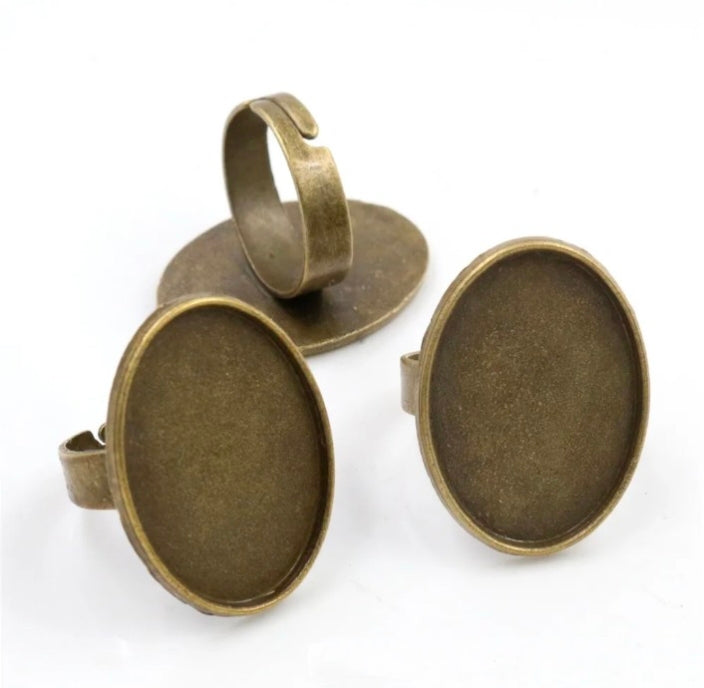 Vintage Brass Oval Rings 18*25mm - Design 5