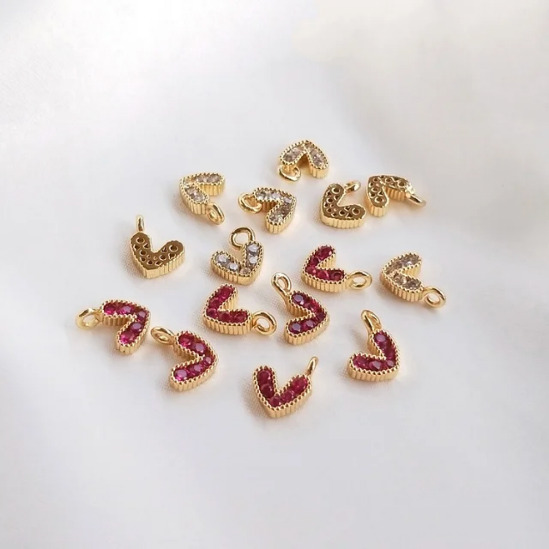 14K Gold Plated Heart Charm - 1 Piece