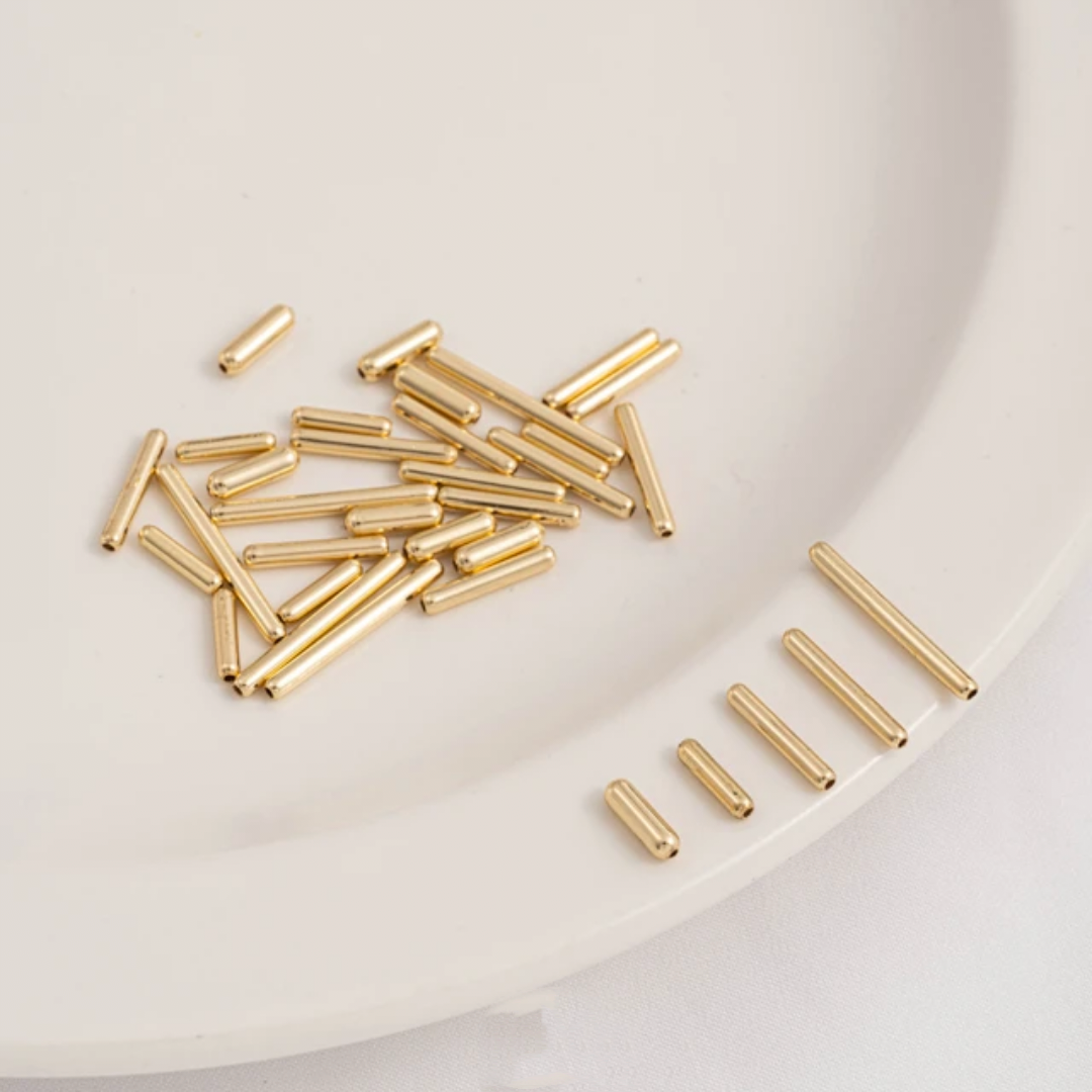 14K Gold Plated Tube Spacer Bead - 1 Piece
