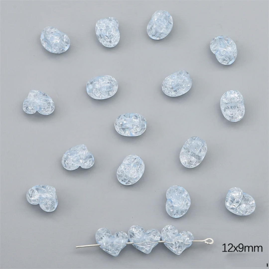 Acrylic Crackle Heart Bead - 1 Piece
