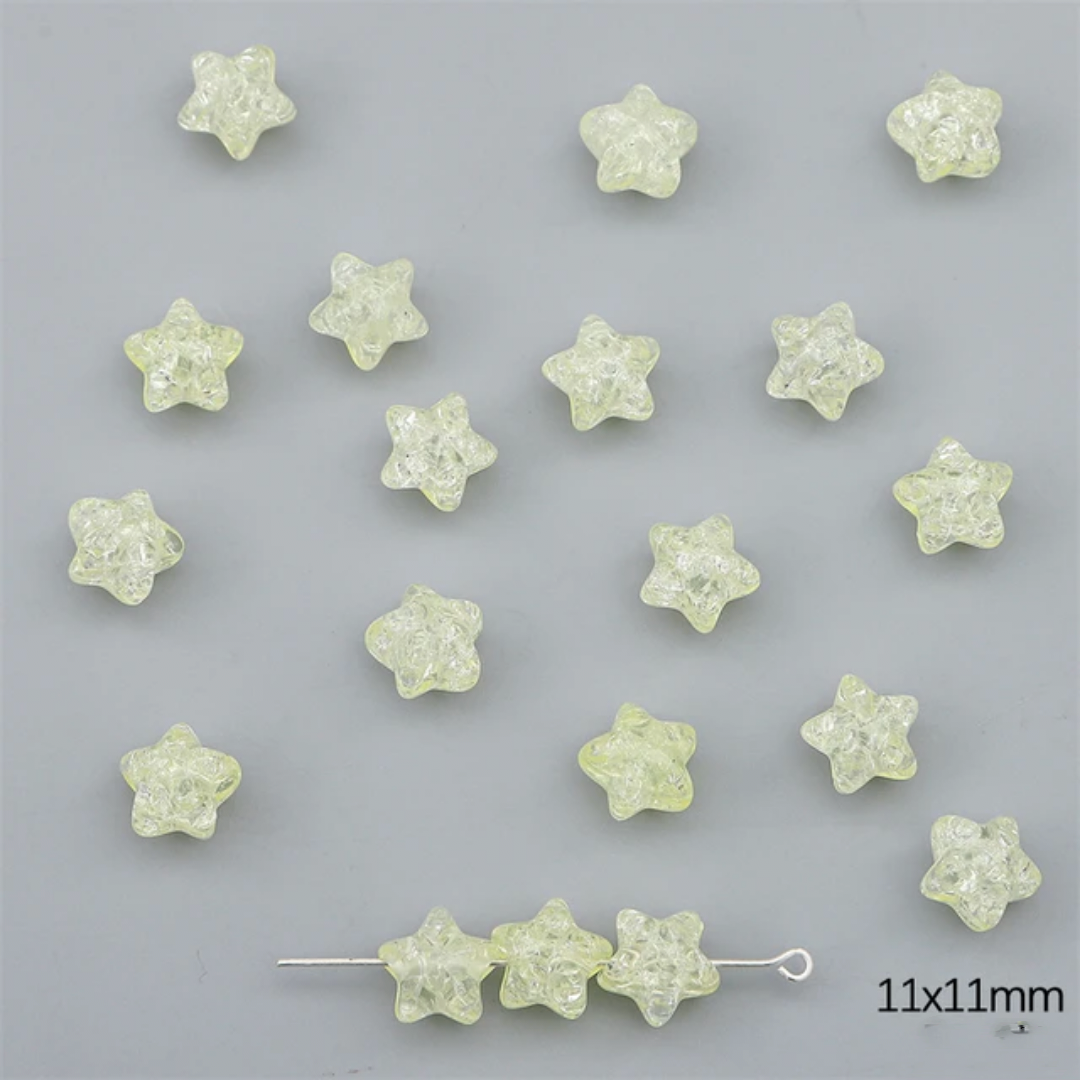 Acrylic Crackle Star Bead - 1 Piece