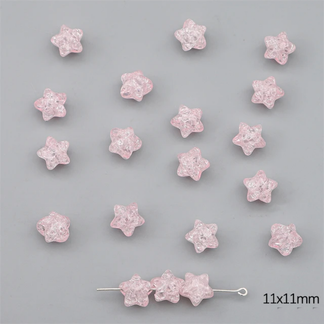 Acrylic Crackle Star Bead - 1 Piece