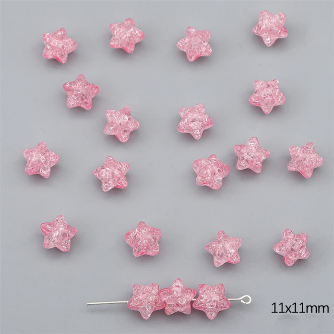 Acrylic Crackle Star Bead - 1 Piece