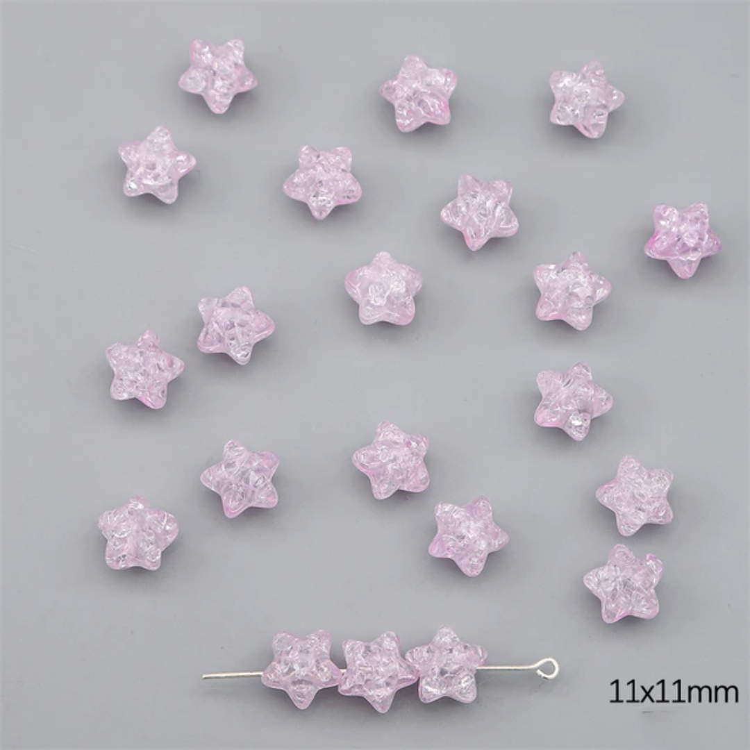 Acrylic Crackle Star Bead - 1 Piece