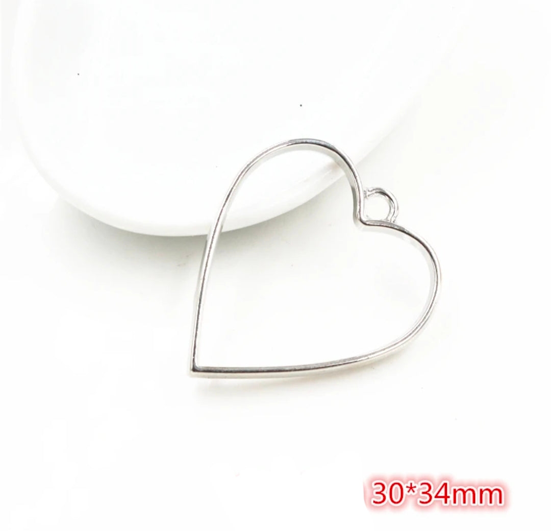 Open Bezel with Hole - Silver - 1 Piece
