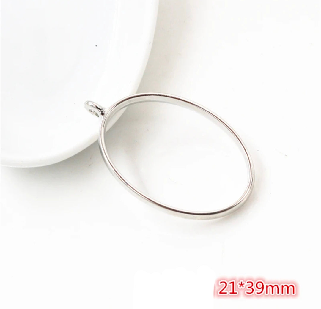 Open Bezel with Hole - Silver - 1 Piece