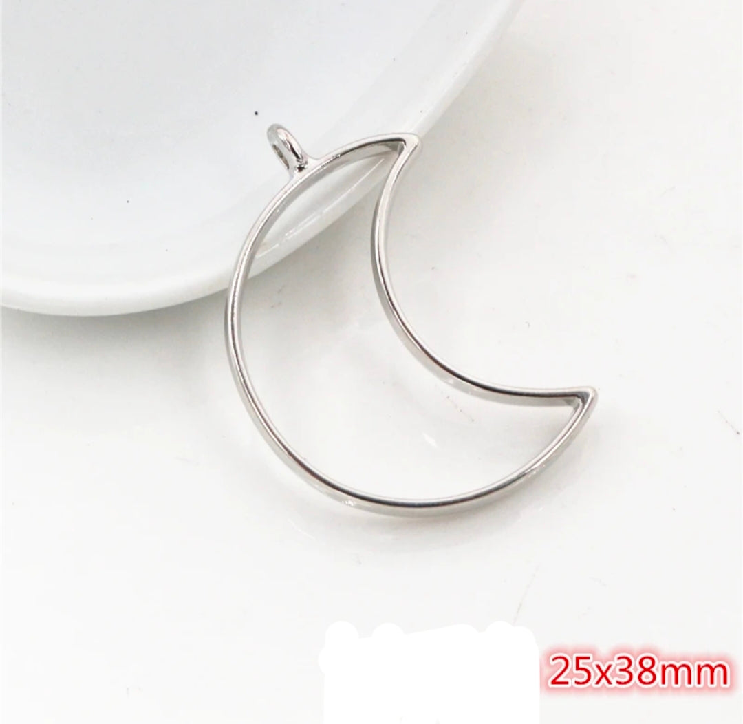 Open Bezel with Hole - Silver - 1 Piece