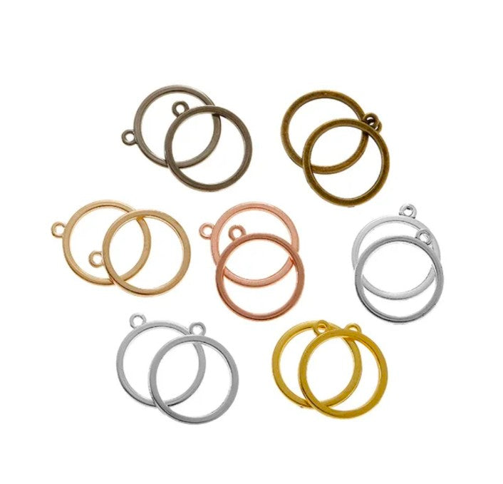 Circle 15mm Bezel with hole - 1 piece