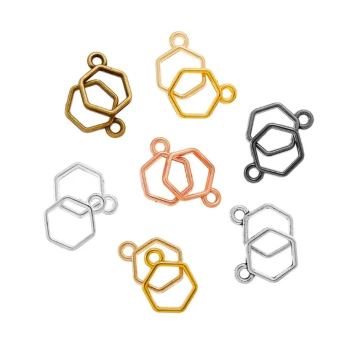 Hexagon Bezel with hole - 1 Piece