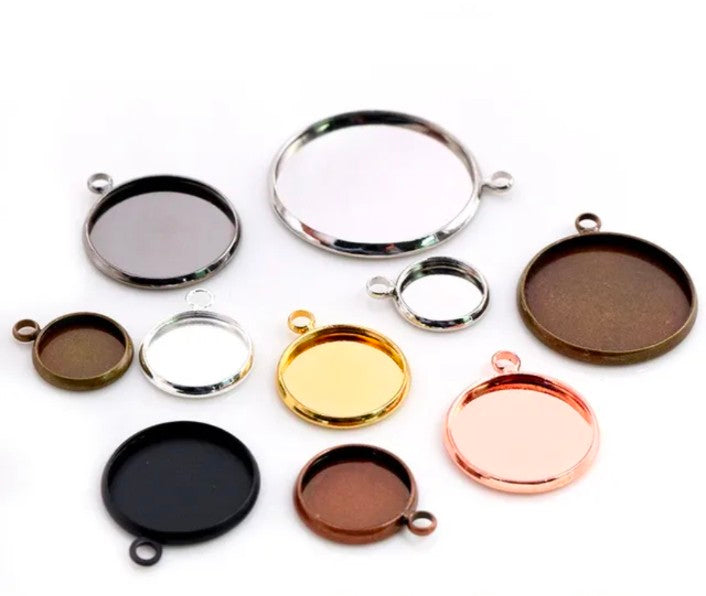 Round Pendant Blank Base - 1 Piece