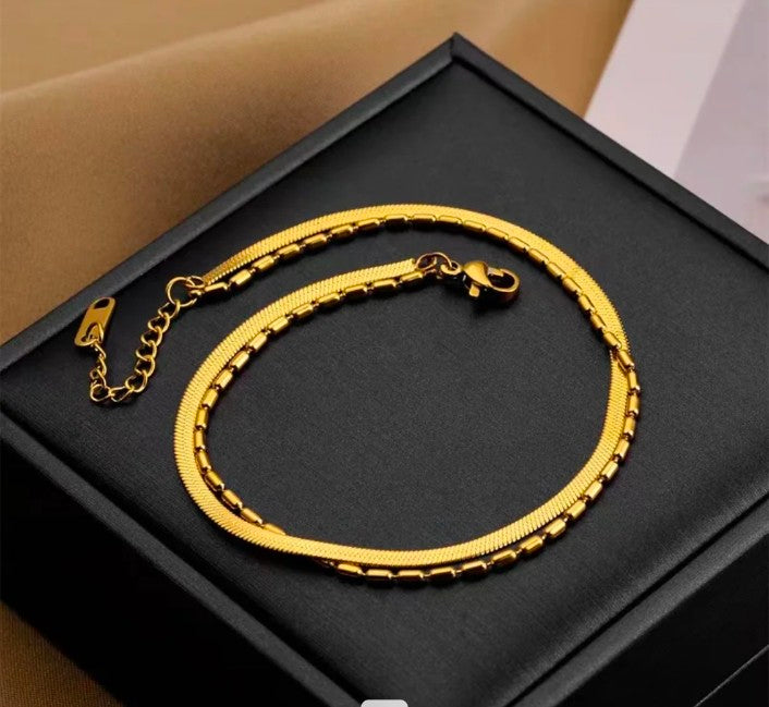 Double Layer Snake Beaded Bracelet
