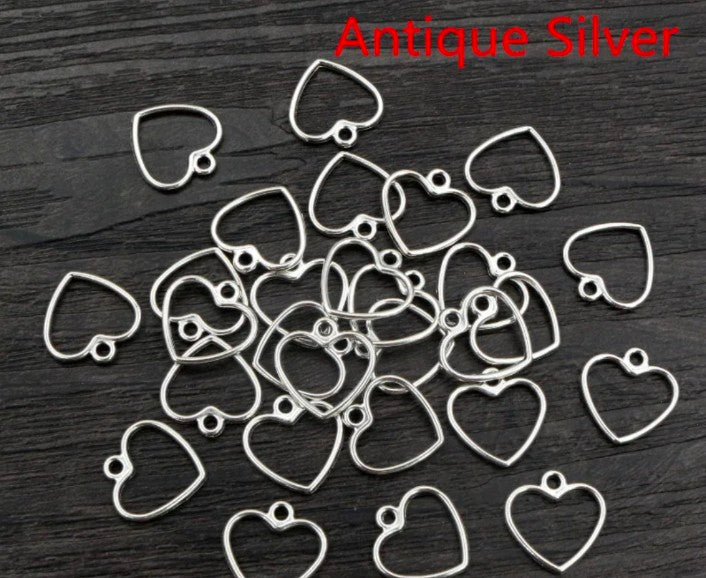 Mini Heart Open bezel - 5pcs