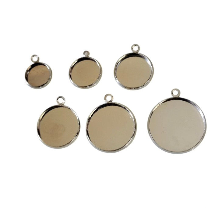 Round Pendant Blank Base - 1 Piece