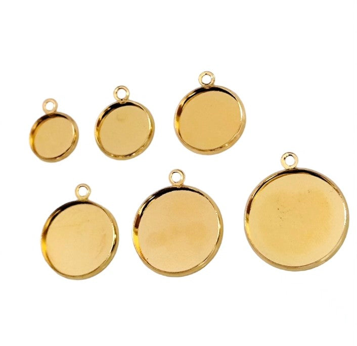 Round Pendant Blank Base - 1 Piece
