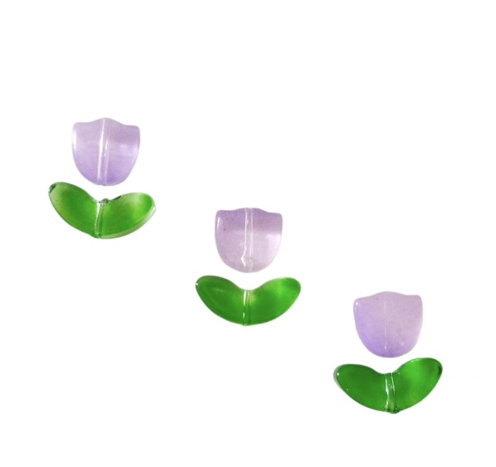 Tulip Beads - 1 Set (flower+Leaf)