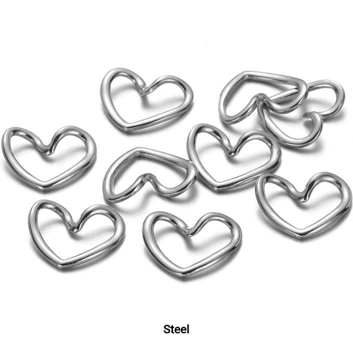 Hollow Heart Charm - 1 Piece