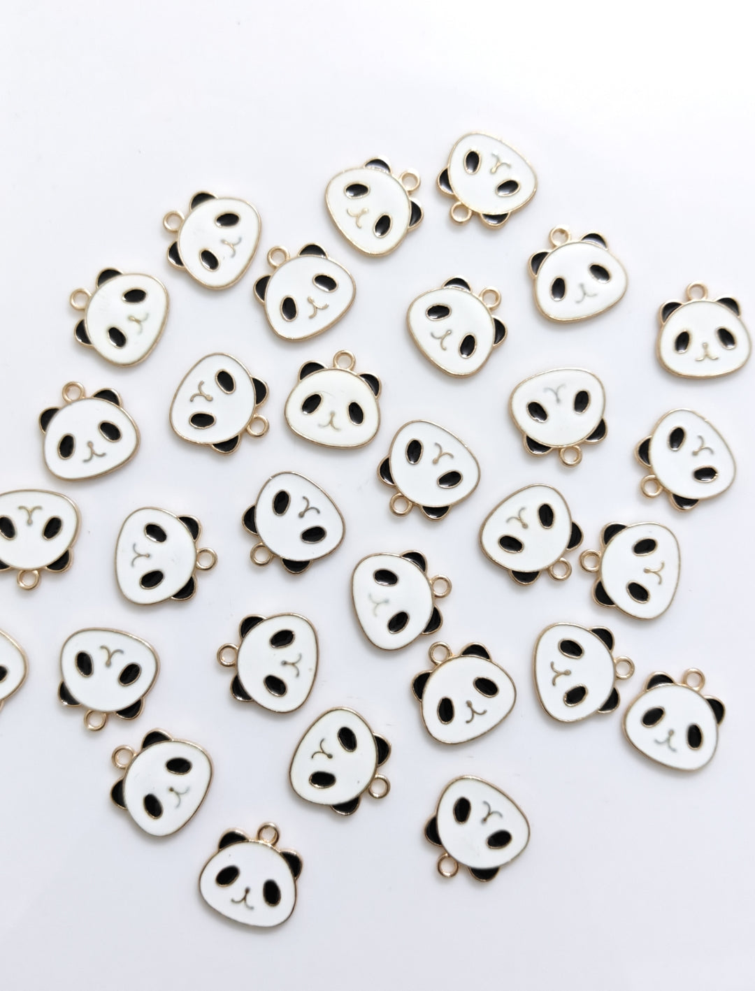 Panda Head Enamel Charm - 1 Piece