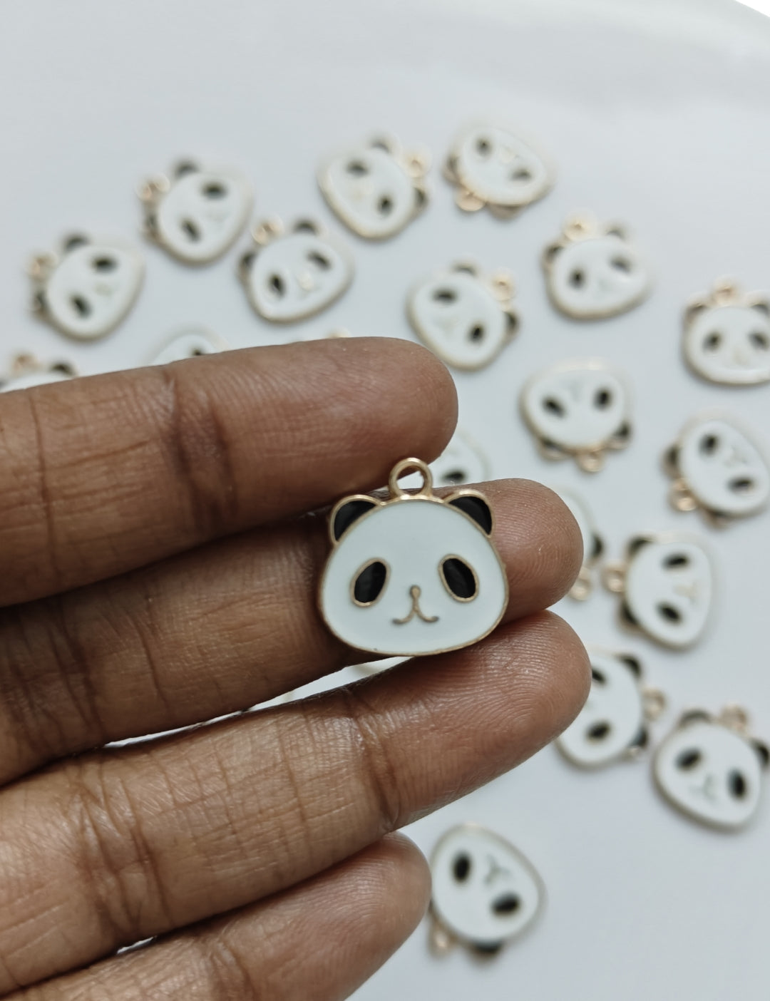 Panda Head Enamel Charm - 1 Piece
