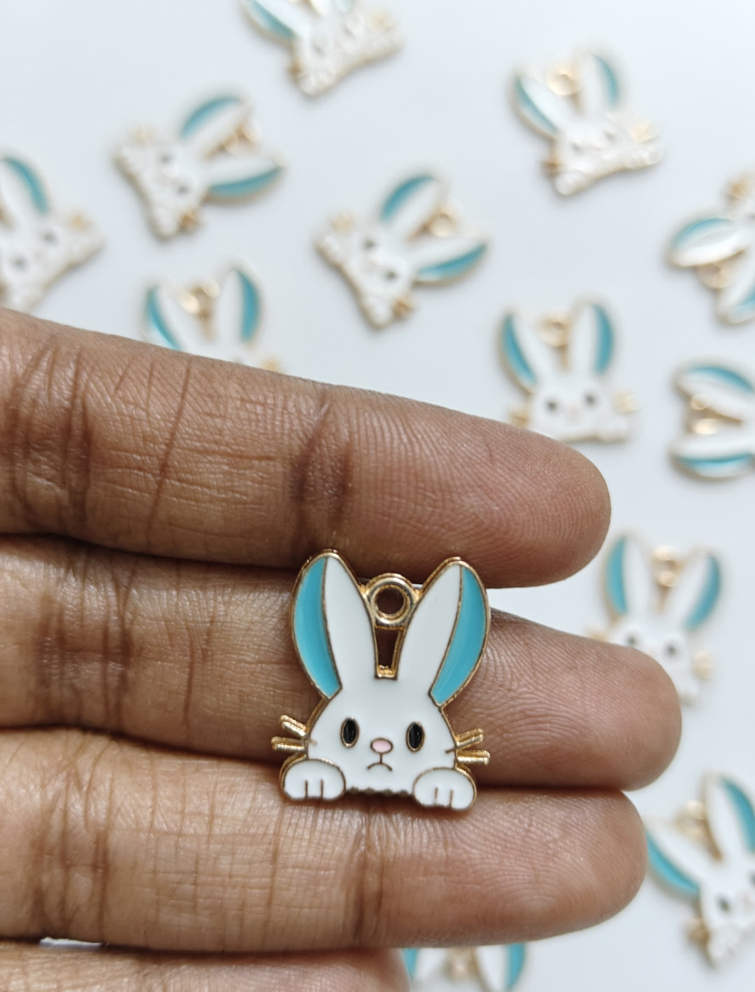 Rabbit Enamel Charm - 1 Piece