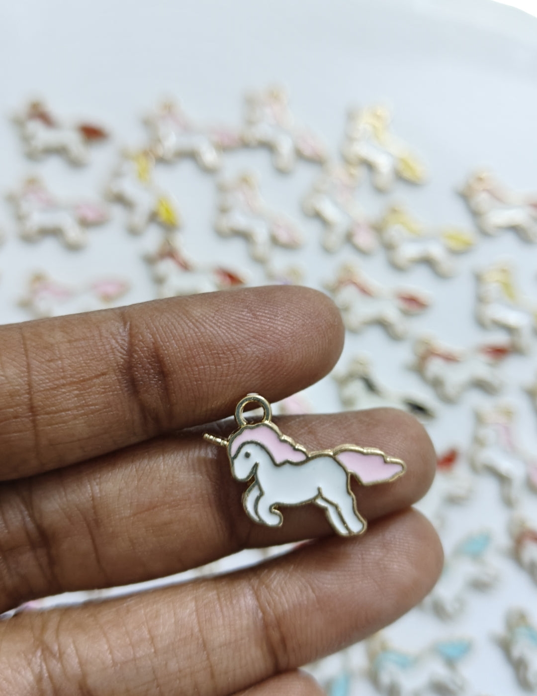 Unicorn Enamel Charm - 1 Piece