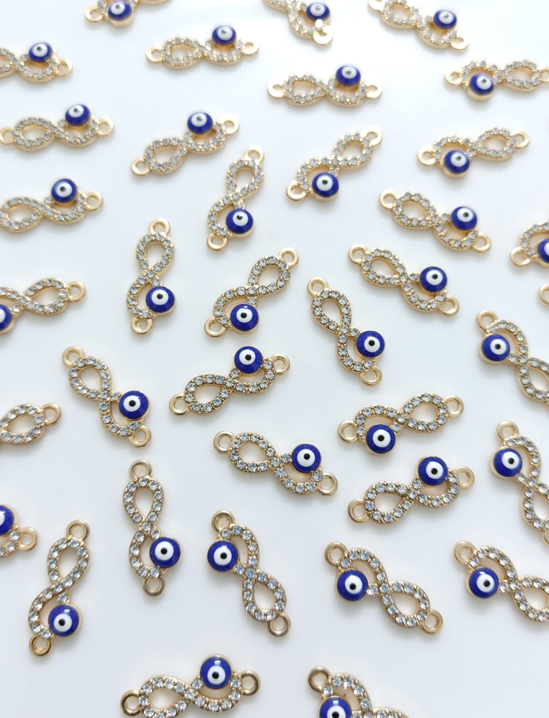 Evil Eye Infinity Enamel Connector Charm - 1 Piece
