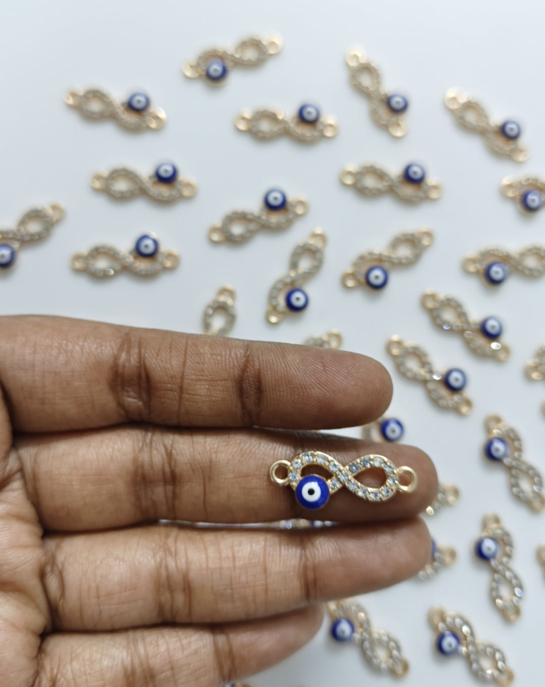 Evil Eye Infinity Enamel Connector Charm - 1 Piece