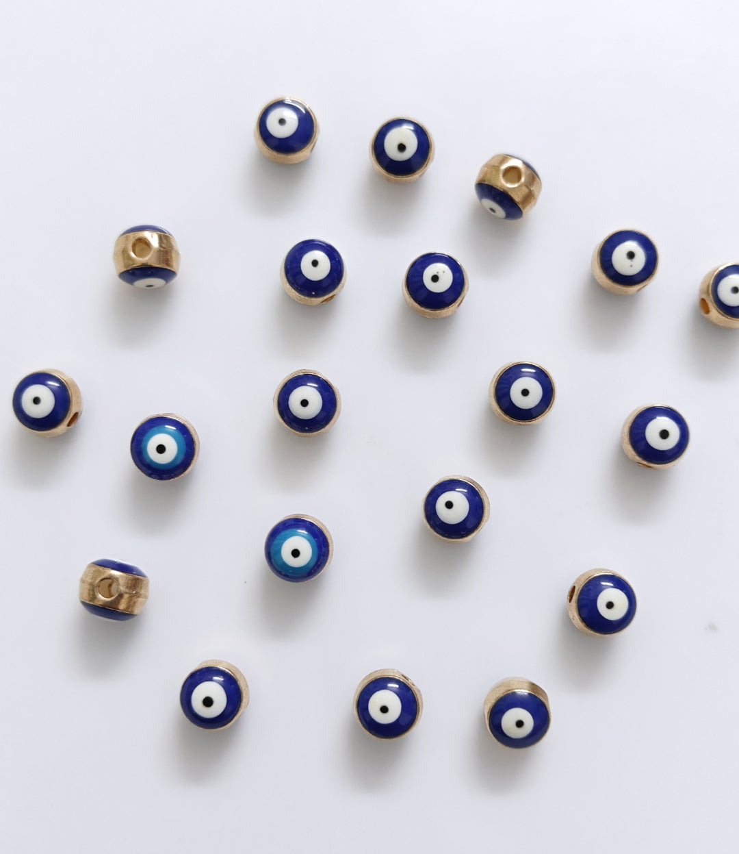 Evil Eye Enamel Bead Charm - 1 Piece