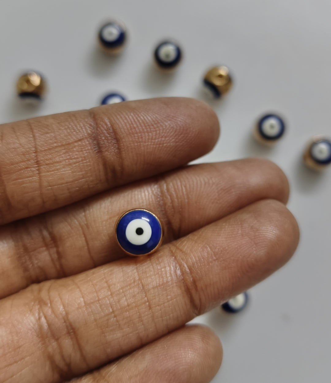 Evil Eye Enamel Bead Charm - 1 Piece