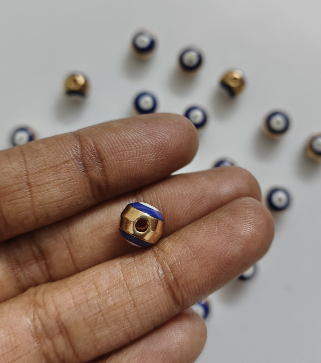 Evil Eye Enamel Bead Charm - 1 Piece